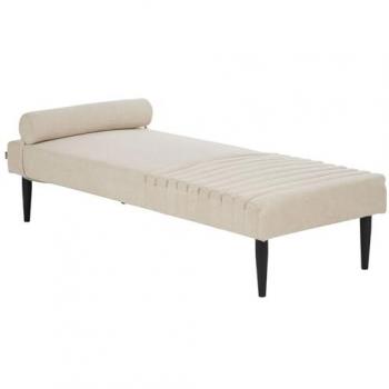 Chaise Longue Individual Beige Minimalista con Tela y Estructura de Metal Mauriac