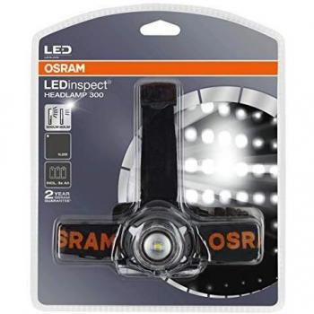 OSRAM LEDinspect HEADLAMP 300, lámpara con LED y funcionamiento a pilas para inspecciones y trabajos de taller, LEDIL209, especial para trabajos en el vehículo en su garaje, estuche