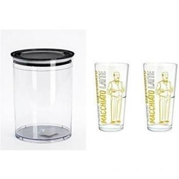 Tarro de aroma fresh Café + 2Latte vasos CC 350grande Cristal Coffee & More stabelbar
