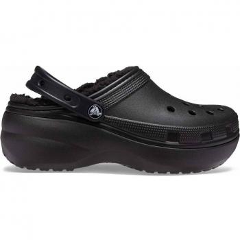Crocs Women's Classic Platform Lined Clogs - Black - Size 5