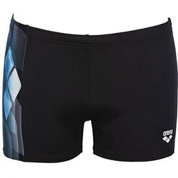 ARENA Bañador Minishort Mirrors Short, Hombre, Black/Turquoise, 85