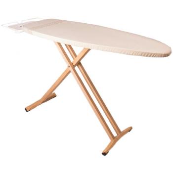 Tabla de planchar plegable TAIGA 130x47cm Beige con soporte para vapor y reposaférro