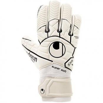 uhlsport Eliminator Comfort Textile Guantes, Hombre, Blanco / Negro, 9