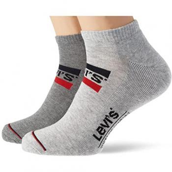 Calcetines Cortos Levi's con Logo Gris Claro (2 Pares) - Talla 39-42