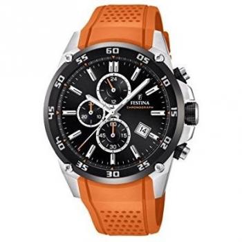 Festina 'The Originals collection' Men's Quartz Watch with Black Dial Chronograph Display and Orange Rubber strap F20330/4