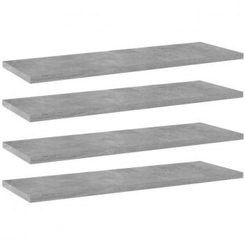 Concrete Gray Bookshelf Boards Set of 4, 60x20x1.5 cm Engineered Wood