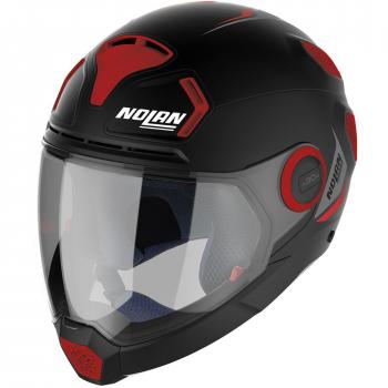 Nolan Casco Adventure N30-4 VP Inception Negro 24 - Casco integral, color negro con detalles en rojo, talla S, diseño aerodinámico, sistema de ventilación optimizado, visera retráctil y preparado