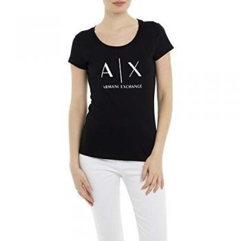 Armani Exchange Women's Short Sleeve Black Cotton T-Shirt (Size L)
