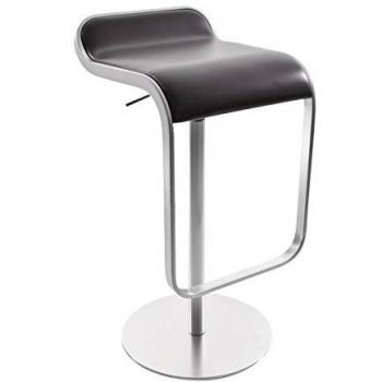 lapalma - La palma lem 66-79cm taburete negro/cuero/asiento che acolchada