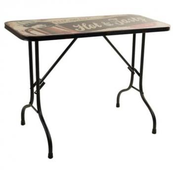Mesa Rectangular de Metal Negro Alexandra House Living 45 x 75 x 100 cm