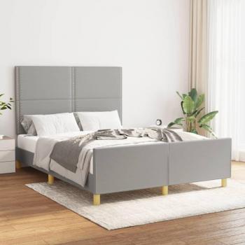 Cama solar sin colchón de Tela Gris Claro 140x190 cm