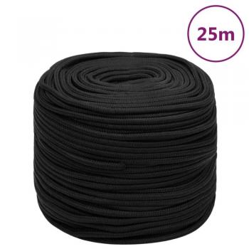 Cuerda de barco polipropileno negro intenso 6 mm 25 m