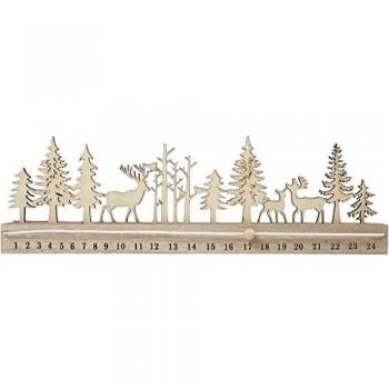 Calendario de Adviento de Madera - Cuenta Regresiva - 40 x 12 cm