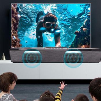 Altavoz Inalámbrico Portátil HYASIA Barra de Sonido Bluetooth 5.0 Estéreo con Subwoofer, AUX, TF, USB y FM Manos Libres