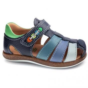 Sandalias Pablosky de piel para bebé niño, color azul, con cierre adherente - Talla 21 EU