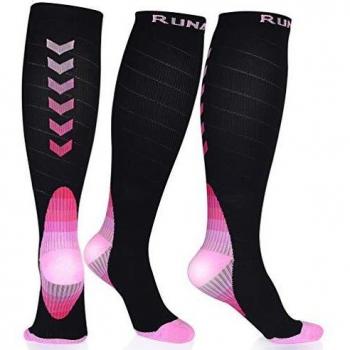 RUNACC Calcetines de compresión, Calcetines/Medias de Compresión para Hombres y Mujeres, Running, Deporte, Correr, Senderismo, Volar, Viajar, Varicosas, Transpirables y Resistentes
