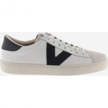 Zapatillas de piel unisex Victoria con piezas en contraste y puntera de serraje