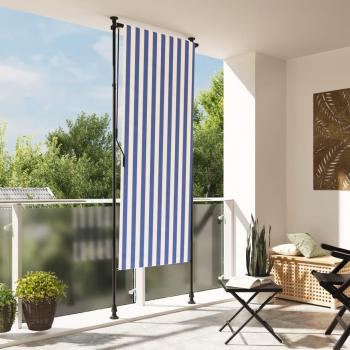 Persiana enrollable exterior tela acero 120x270 cm color azul, naranja, amarillo y más - protección rayos UV para terraza, patio y jardín