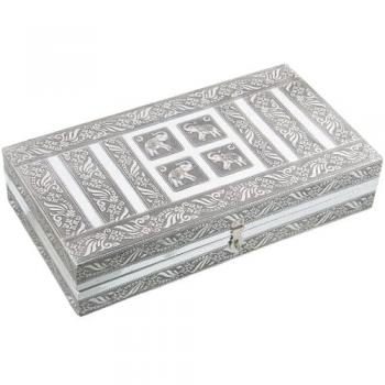 Caja-Joyero Alexandra House Living Plateado Metal 38 x 8 x 20 cm