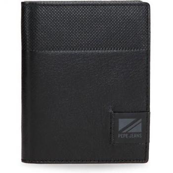 Cartera de piel Topper vertical Negro Pepe Jeans