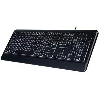 Teclado USB Retroiluminado Mediacom CX-219 Negro con Luz Blanca y Conexión Inalámbrica 2.4 GHz