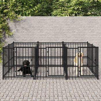 Jaula exterior de acero para perros 5,63 m² Negra
