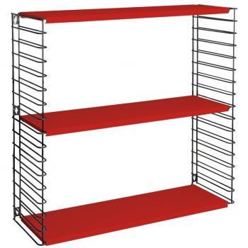 Metaltex - Estantería modular, metal, 3 estantes, 70 x 21 x 68 cm, color rojo