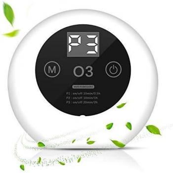 Collen Purificador de Aire Portátil, Generador de Ozono para Hogar Esterilización Desodorización, Ionizador de Aire Silencioso, Maquina Ozono Eliminar Olor para Cocina,Baño,Habitacion,Mascota