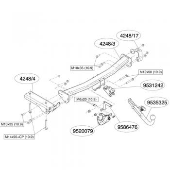 Enganche de remolque desmontable sin herramientas BRINK 424800 para Land Rover Freelander 2
