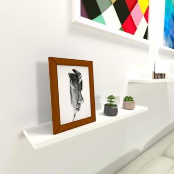Estante Pared Madera FSC® Henor 95 x 20 x 2.5 cm, Herraje Oculto Ajustable en Horizontal, Vertical e Inclinación, Carga hasta 25 Kg, Blanco