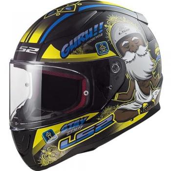Casco Integral LS2 FF353 Rapid Buddha Negro Brillante/Amarillo, talla XL