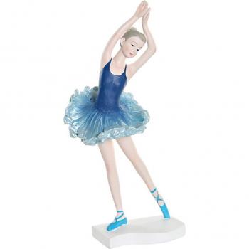 Figura de resina decorativa bailarina en tono azul romántico