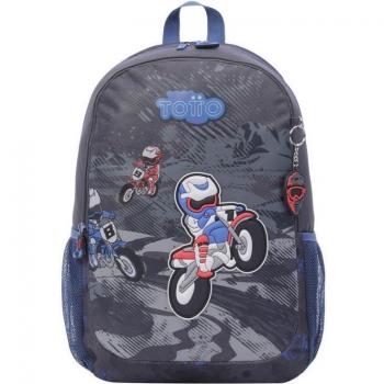 Mochila Escolar Grande Totto Kross Gris