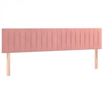 Cabecero con LED de terciopelo rosa 200x5x78/88 cm