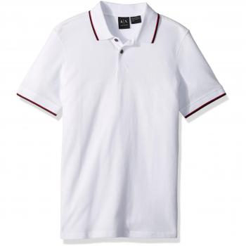 Contrast-Trim Short Sleeve Polo Shirt - Armani Exchange White S