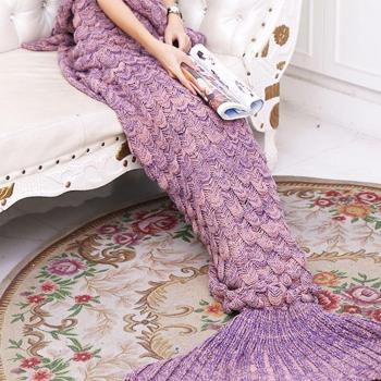 Manta de Cola de Sirena por YOWAO, Escamas de Pescado Patrón Suave Todas las Temporadas Mantas para Dormir