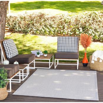 Alfombra Moderna Surya Exterior/Interior Gris y Marfil 160x213 cm