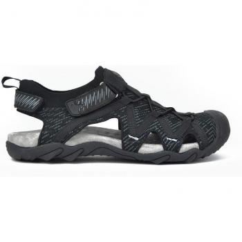 Sandalias de Hombre Coronel Tapiocca T604-1 Textil Negro con Cierre Adherente y Puntera Reforzada