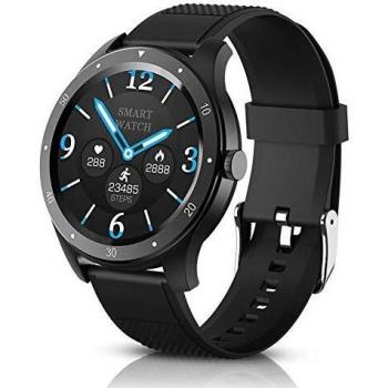 BYTTRON Reloj Inteligente, Rastreador de Ejercicios con Pantalla táctil HD Redondo de Seguimiento del Ritmo cardíaco, Arterial Sleep Monitor Fitness Watch, Podómetro Tracker SMS Smart Watch Hombres