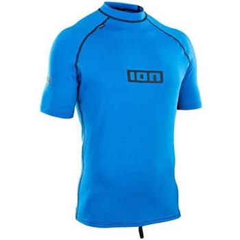 Ion Camiseta Promo Rashguard Azul Hombre Adulto - Camiseta de manga corta, protección UV, material ligero y transpirable, diseño azul, adecuada para actividades acuáticas y deportivas