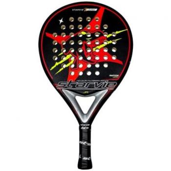 Pala de Pádel Junior Starvie Raptor 2.0 - Diseño Negro/Rojo/Amarillo