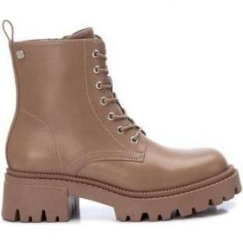 Botines Xti 141844 para mujer color taupe/negro, con cierre de cremallera, altura de tacón 5cm