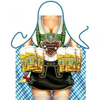 impresa FUN Delantal - Diseño: Oktoberfest Mujer - Diversión Delantal Navidad Tracht Papá Noel Cocina