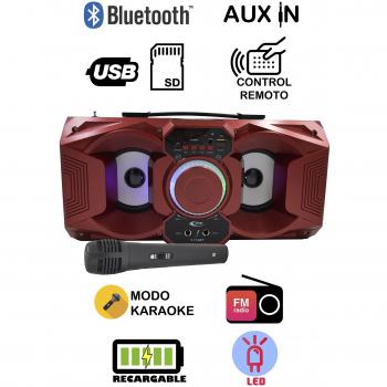 Altavoz Karaoke Portátil, ITK Altavoz con Karaoke cadena reproductora MP3, inalámbrico portátil con luces LED, lector USB SD, Radio FM LINE IN 3.5mm control remoto, PC MAC iPhone Android Smartphones Tablets