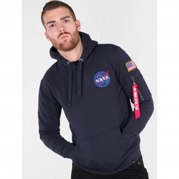 Alpha Industries Men's Space Shuttle Hoodie - Blue, Casual, Cotton, Long Sleeve