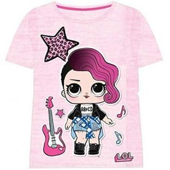 Camiseta de Manga Corta LOL Rosa Talla 5 para Niña