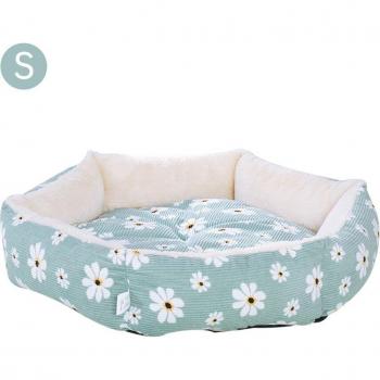 Cama Hexagonal Suave de Felpa Larga para Gatos y Perros - Cojín y Casa para Mascotas