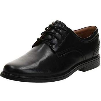 Clarks Un Aldric Lace Men's Black Leather Dress Shoes, Size 42