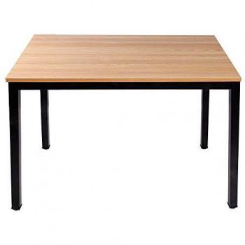 sogesfurniture Escritorios 100x60 cm Mesa de Ordenador Escritorios para Computadora Escritorio de Oficina Mesa de Estudio Mesa de Trabajo de Madera y Acero, Teca & Negro AC3TB-100-SF