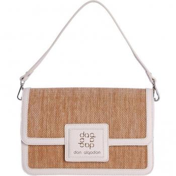 Bolso de hombro Camila color marfil con cremallera